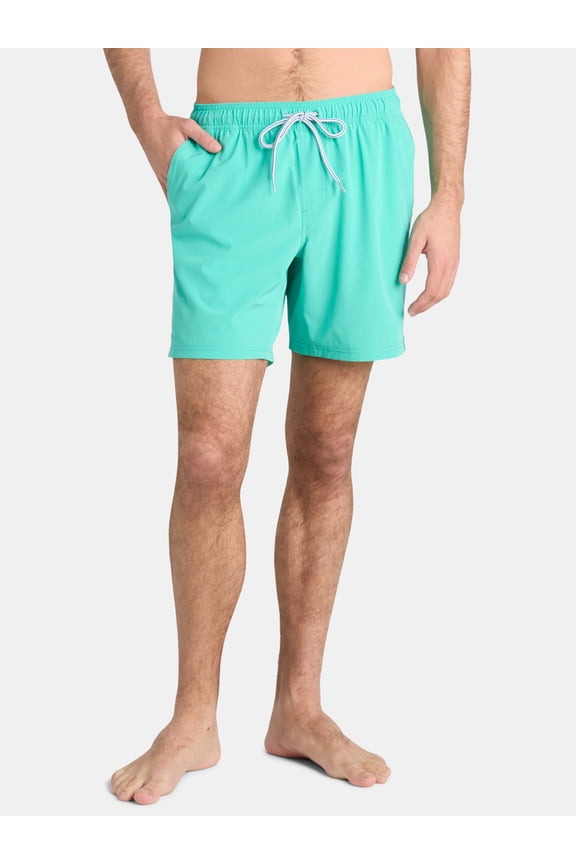 Men's & Big Men's Performance Lined Swim Trunks, 7" Inseam, Sizes S-3XL