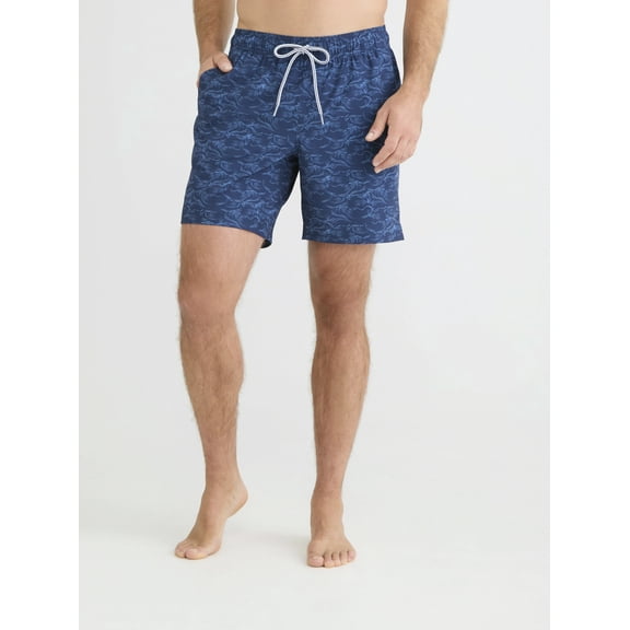 George Men's & Big Men's Compression Lined Swim Trunks, 7" Inseam, Sizes S-3XL
