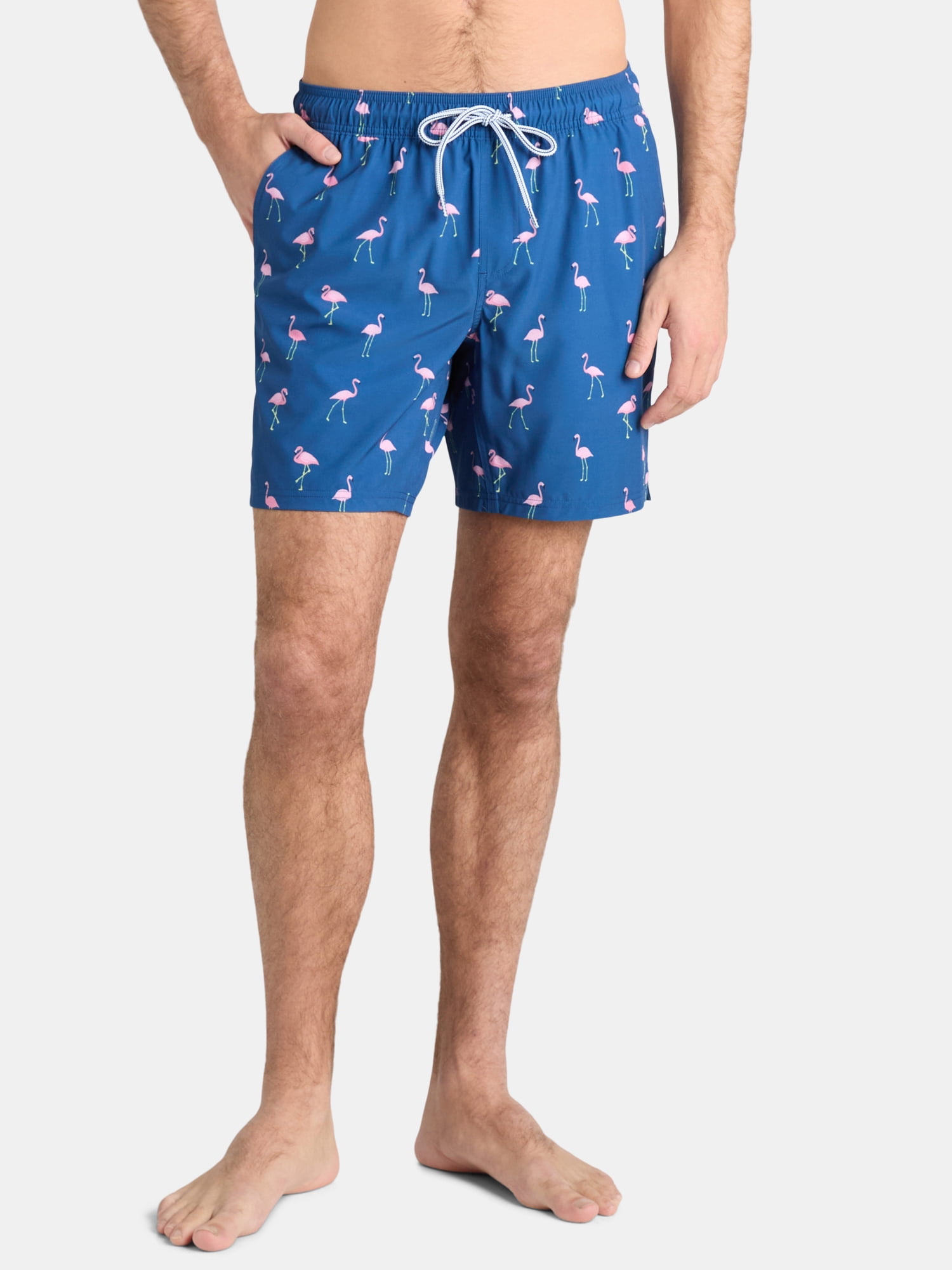 George Men's & Big Men's Compression Lined Swim Trunks, 7" Inseam ...