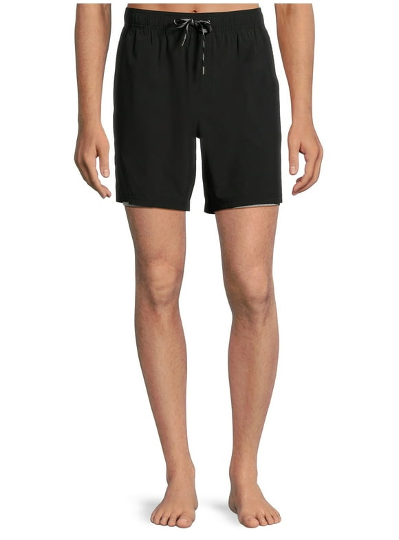 George Men’s & Big Men's Compression Lined Swim Trunks with UPF50+, 7" Inseam, Sizes S-3XL