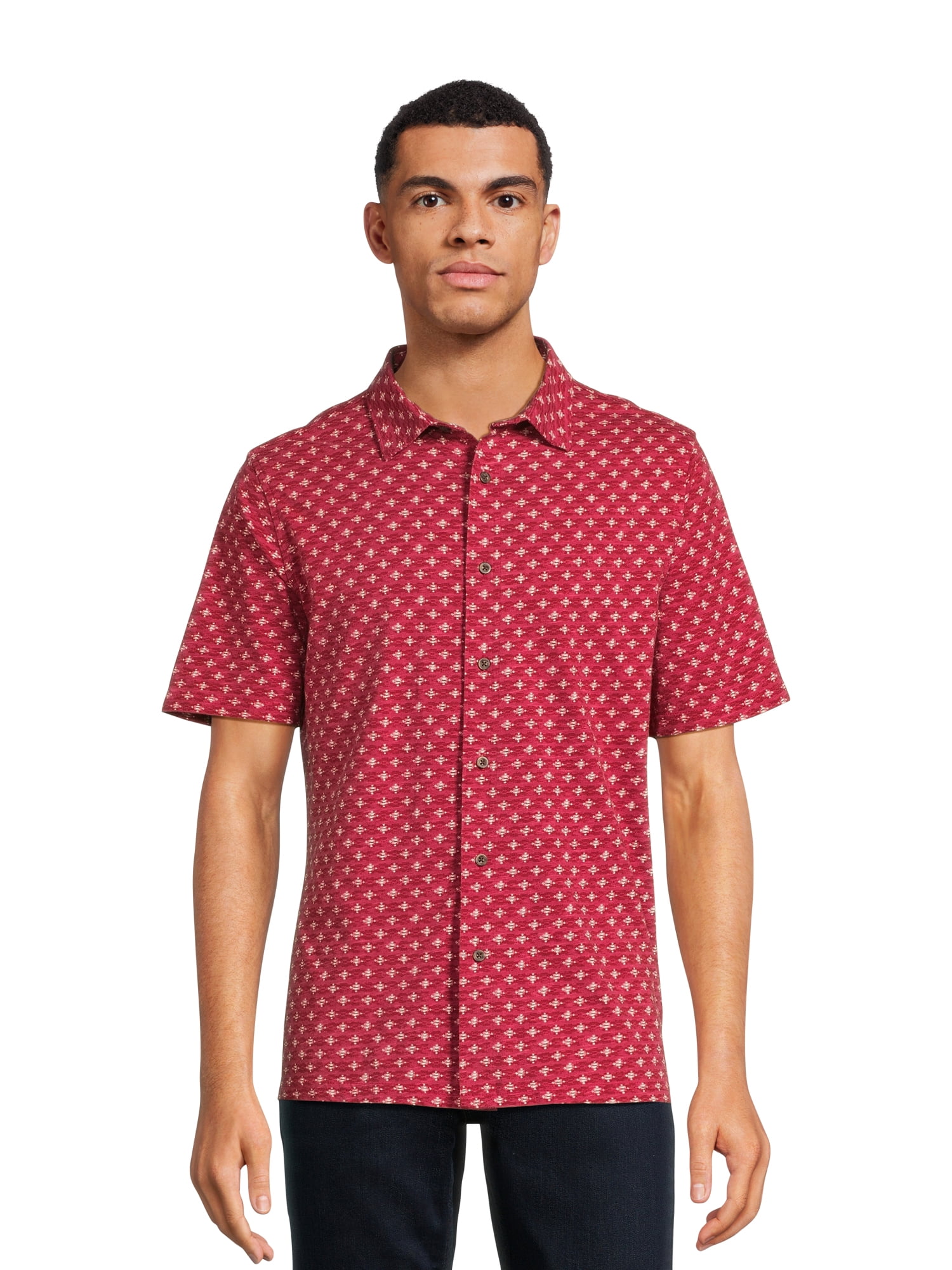 George Men s Big Men s Cotton Knit Button Down Shirt With Short george-men-s-big-men-s-cotton-knit-button-down-shirt-with-short