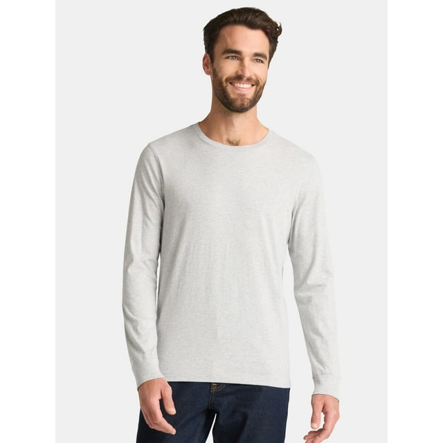 George Men's & Big Men's Crewneck T-Shirt with Long Sleeves, Size S-2XL