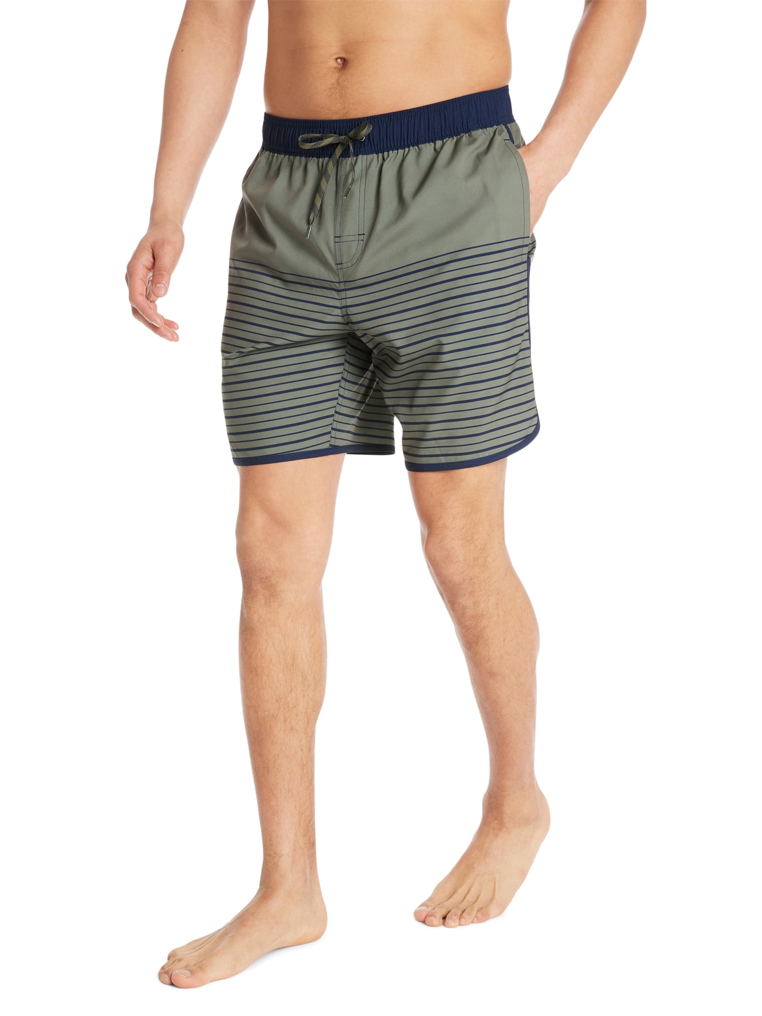 Men's & Big Men's Dolphin Hem Swim Trunks with UPF50+, 8" Inseam