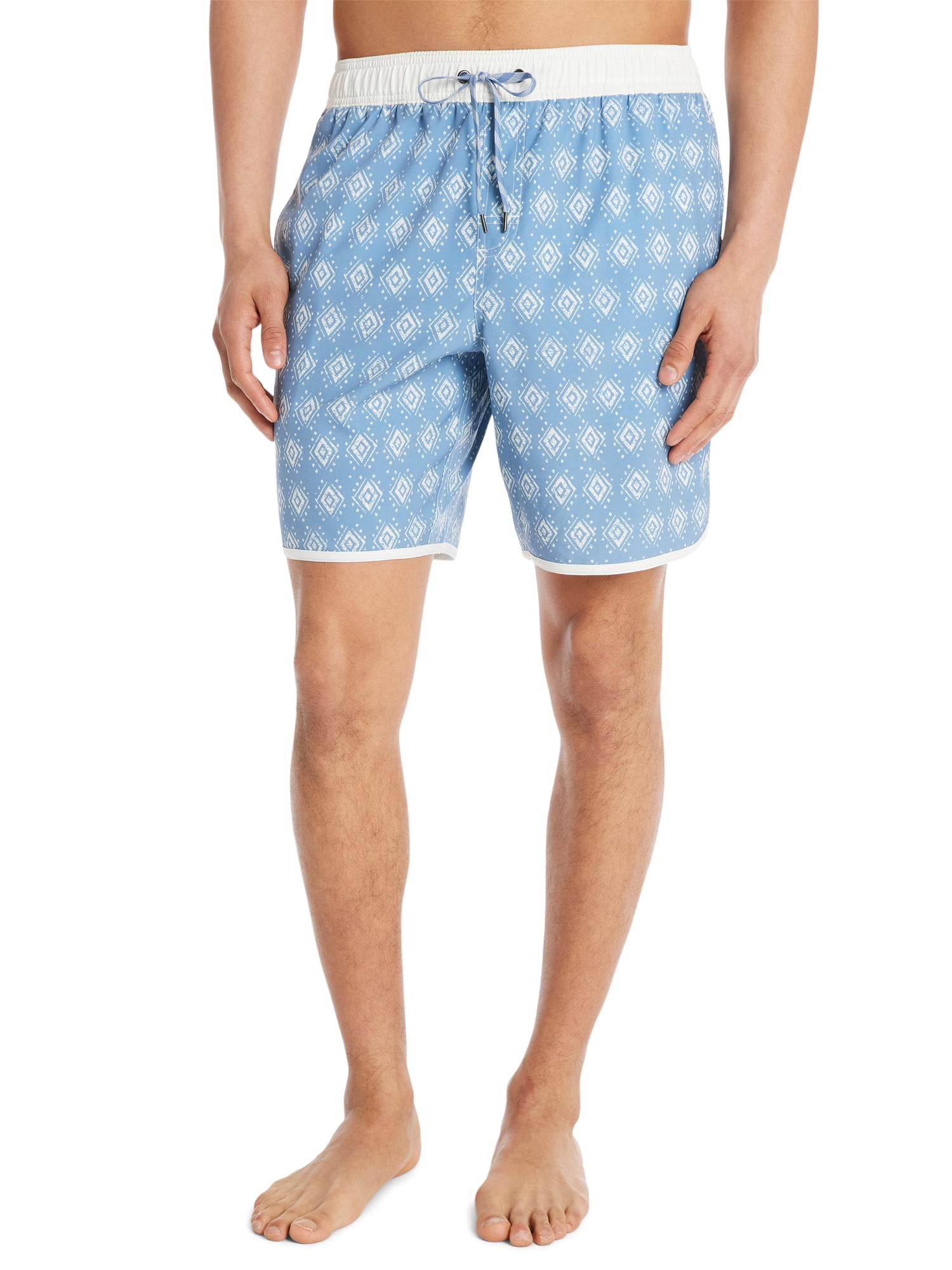 Men's & Big Men's Dolphin Hem Swim Trunks with UPF50+, 8" Inseam