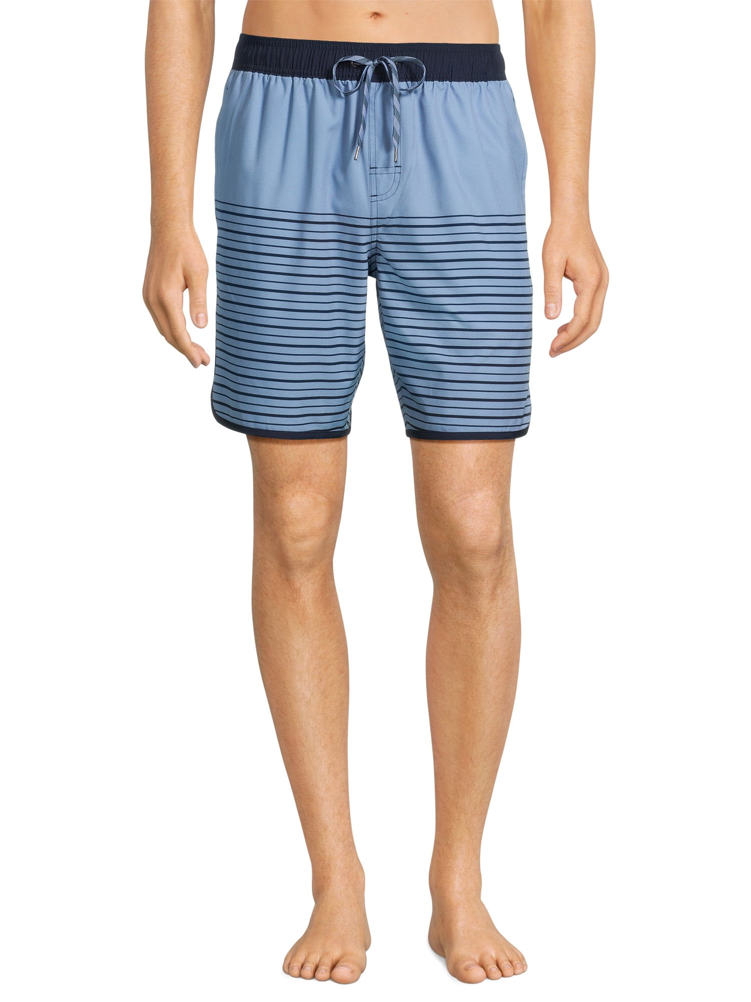 Men's & Big Men's Dolphin Hem Swim Trunks with UPF50+, 8" Inseam