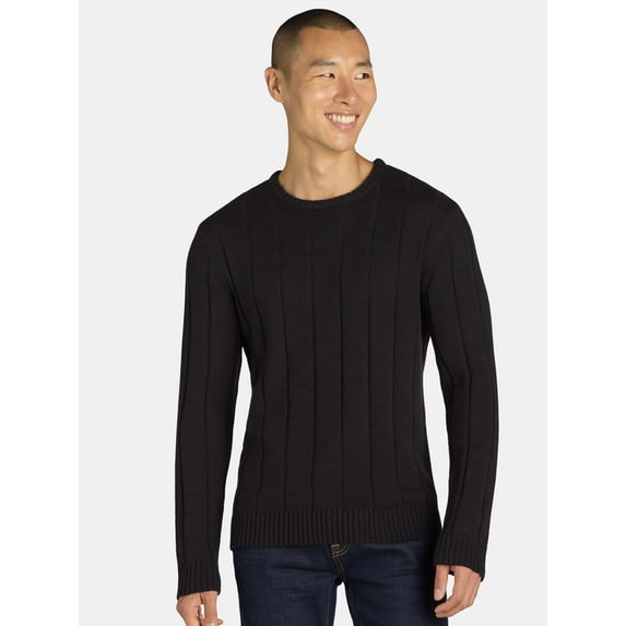 George Men's & Big Men's Drop Needle Crewneck Sweater, Sizes S-3XL