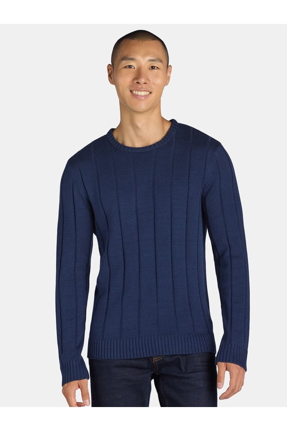 Men's & Big Men's Drop Needle Crewneck Sweater, Sizes S-3XL