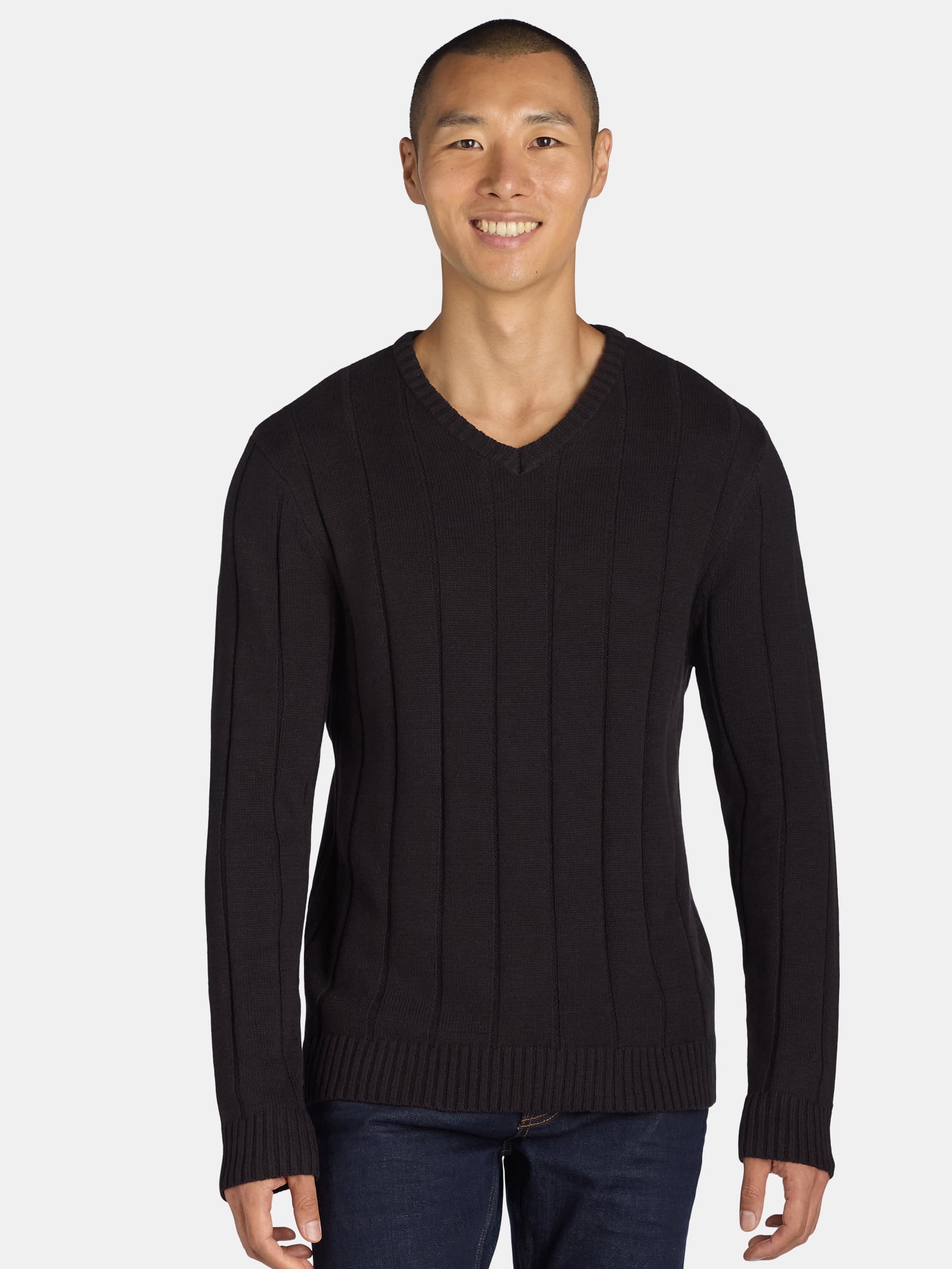 【2024最新作】 George S Sizes Sweater, V-Neck Needle Drop Men's Big & Men's トップス