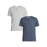 George Men’s & Big Men's 2-Pack Henley Tee with Short Sleeves, Sizes S-3XL