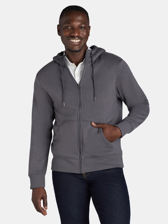 Men's & Big Men's High Pile Fleece Lined Jacket with Hood, Sizes S-3XL