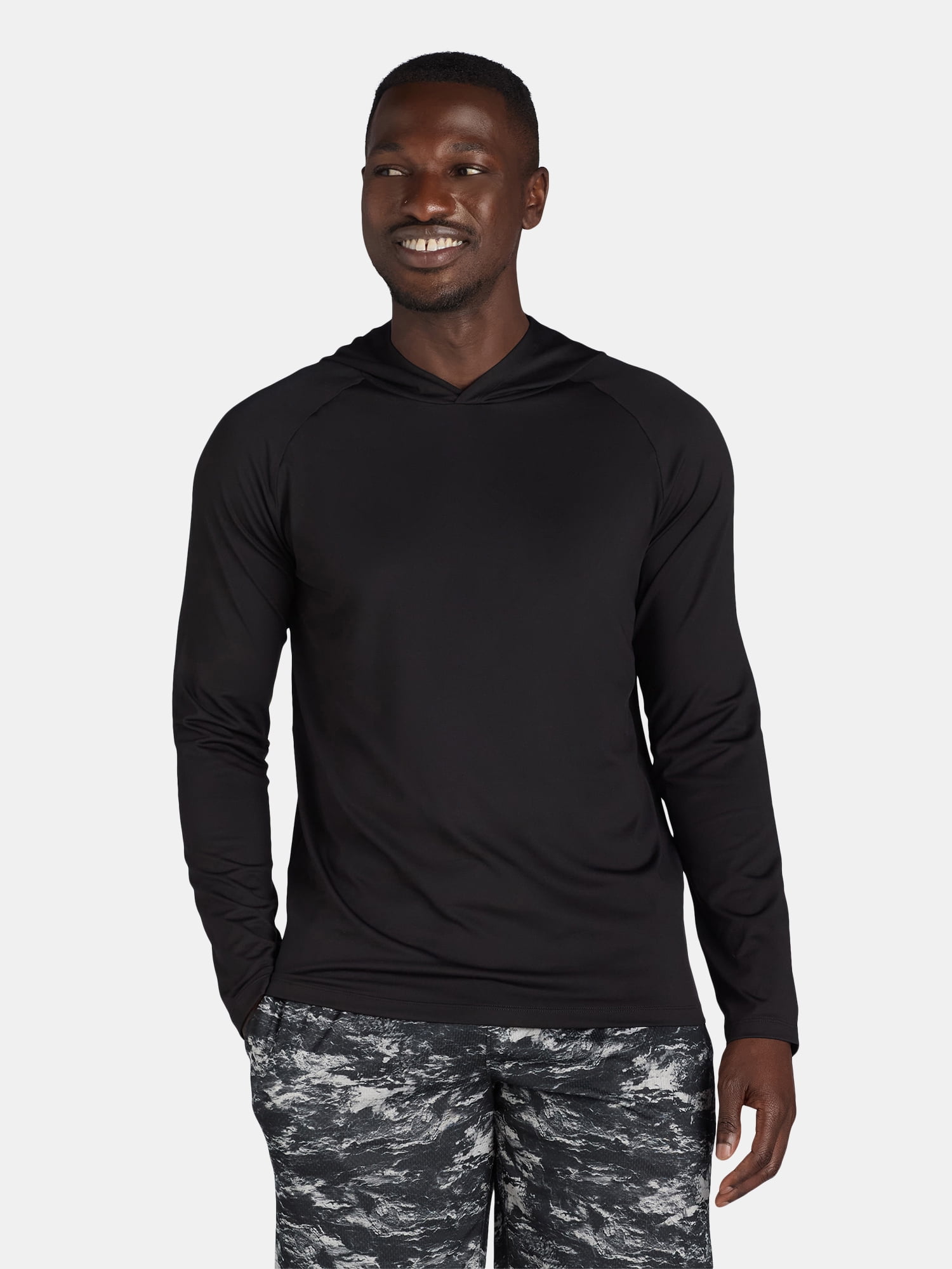 George Men’s & Big Men's Hooded Long Sleeve Sun Shirt with UPF50+, Sizes S-3XL