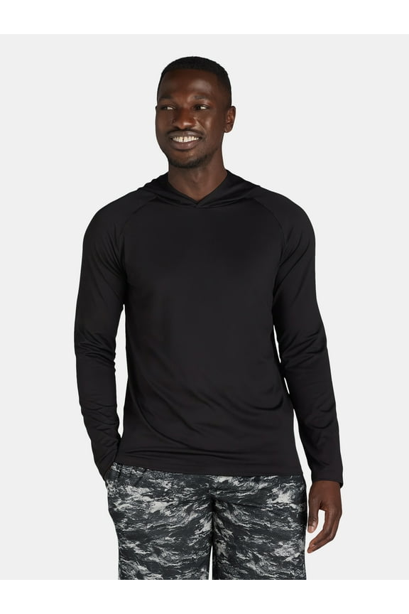 Men’s & Big Men's Hooded Long Sleeve Sun Shirt with UPF50+, Sizes S-3XL