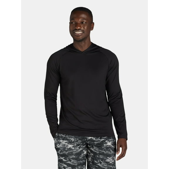 George Men’s & Big Men's Hooded Long Sleeve Sun Shirt with UPF50+, Sizes S-3XL