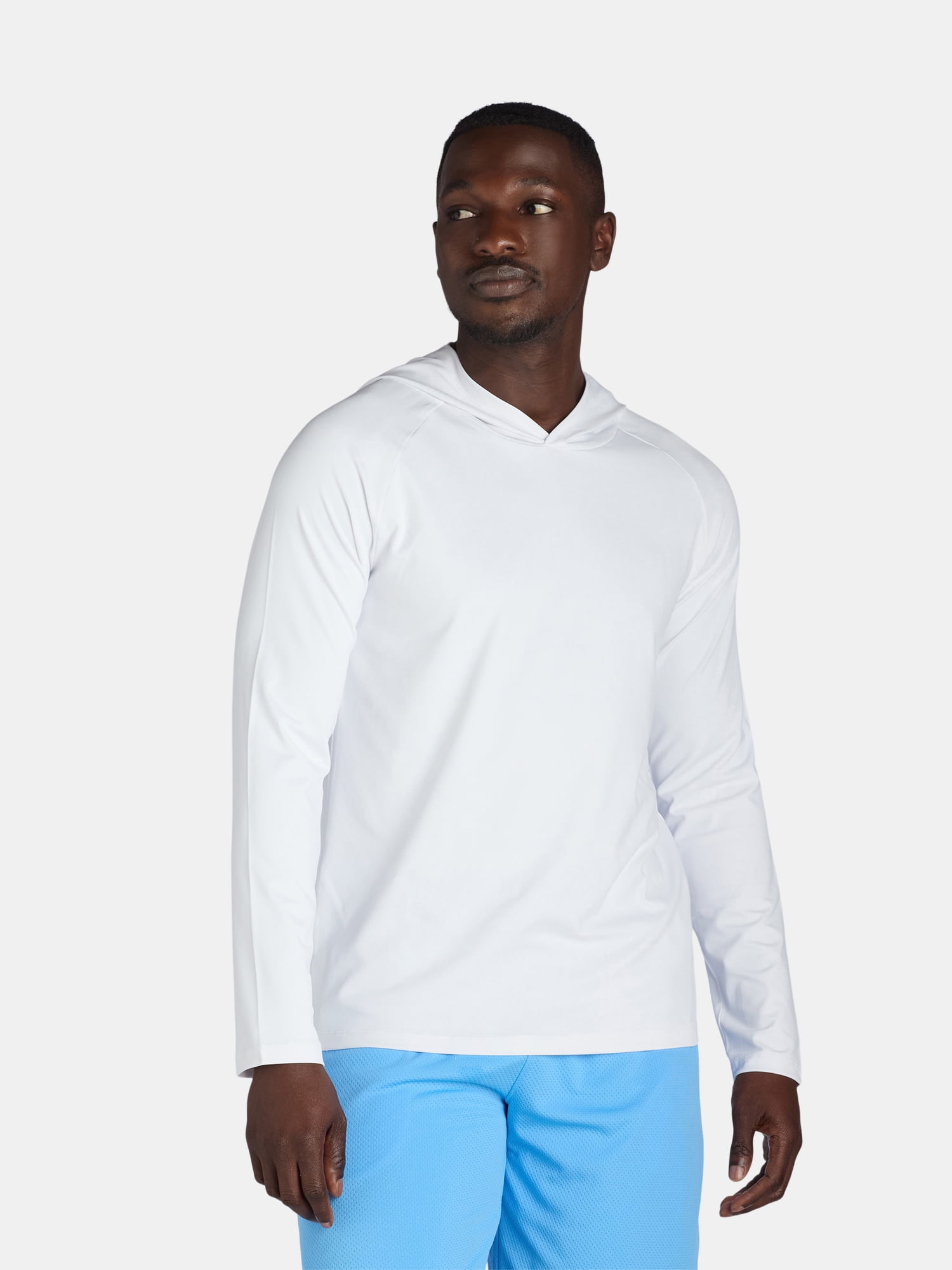 George Men’s & Big Men's Hooded Long Sleeve Sun Shirt with UPF50+, Sizes S-3XL