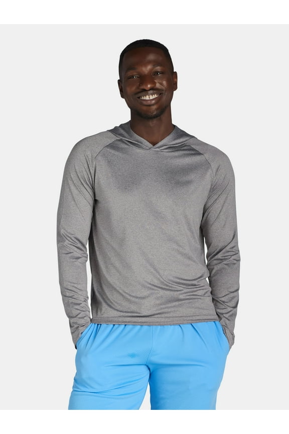 Men’s & Big Men's Hooded Long Sleeve Sun Shirt with UPF50+, Sizes S-3XL