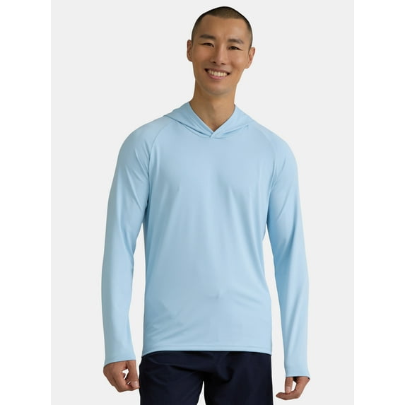 George Men's and Big Men's Hooded Sun Shirt with Long Sleeves, UPF 50+, Sizes S-3XL