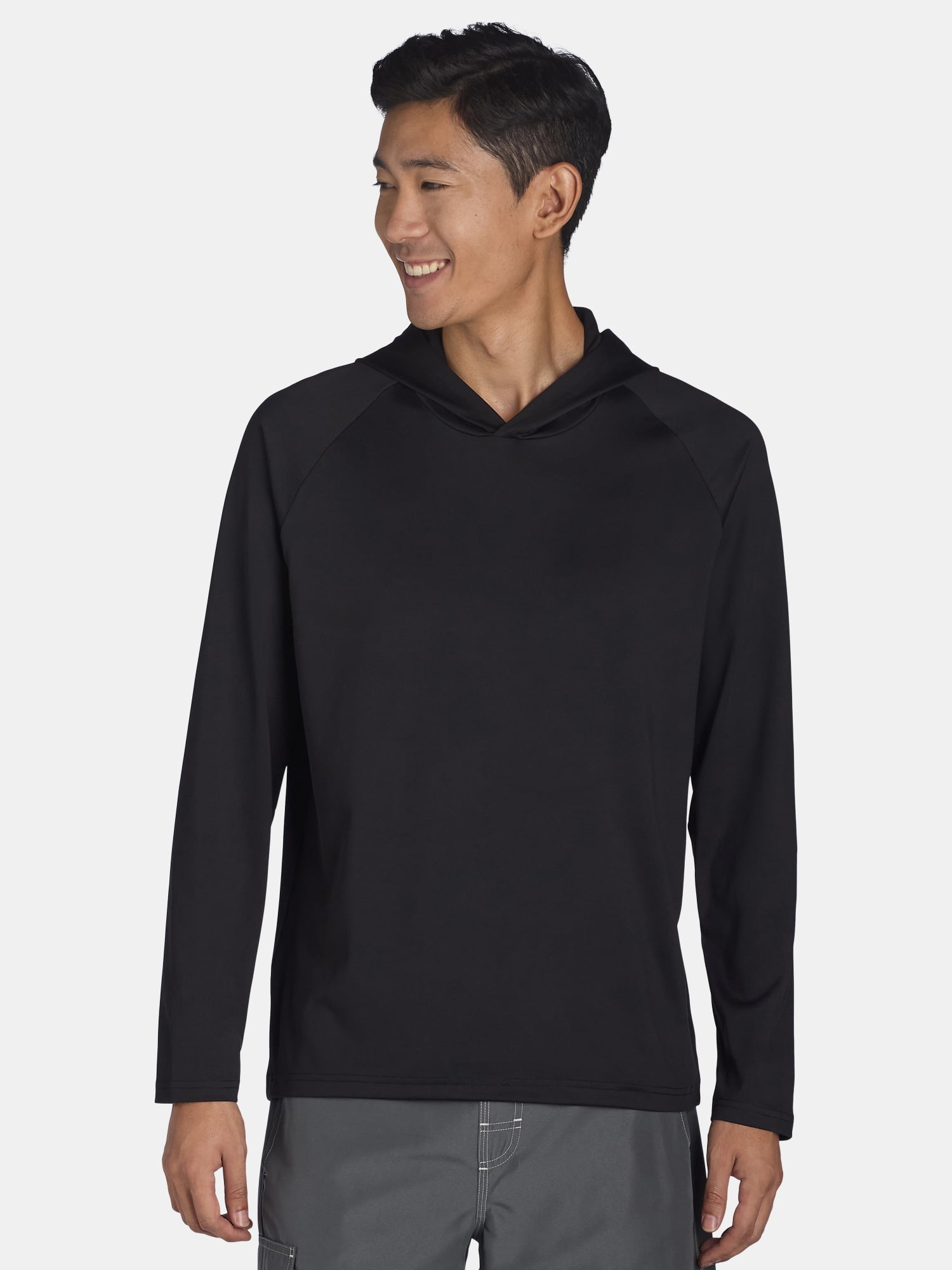 George Men's Hooded Sun Shirt with Long Sleeves UPF 50+ Rash Guard