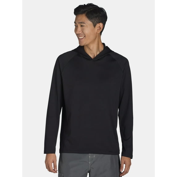 George Men's and Big Men's Hooded Sun Shirt with Long Sleeves, UPF 50+, Sizes S-3XL