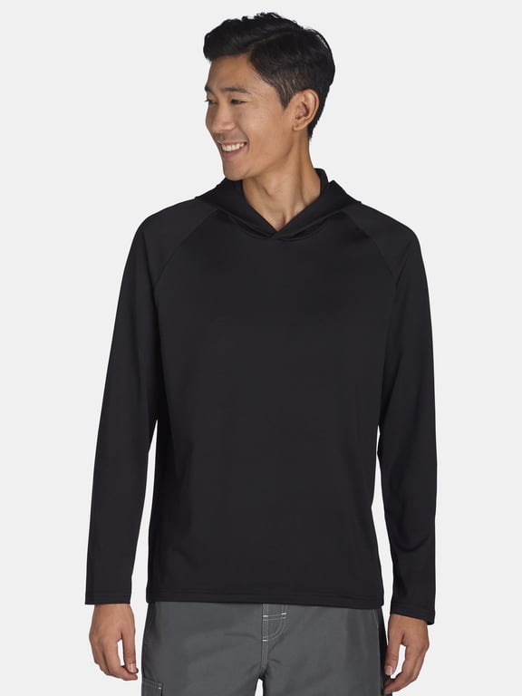 Men's and Big Men's Hooded Sun Shirt with Long Sleeves, UPF 50+, Sizes S-3XL