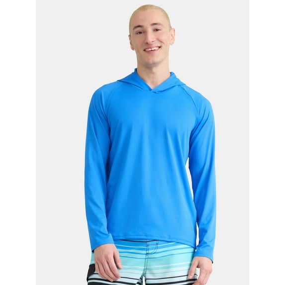 George Men's and Big Men's Hooded Sun Shirt with Long Sleeves, UPF 50+, Sizes S-3XL