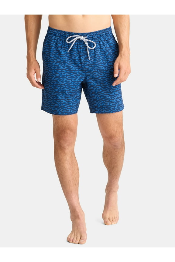 Men's & Big Men's Performance Lined Swim Trunks, 7" Inseam, Sizes S-3XL