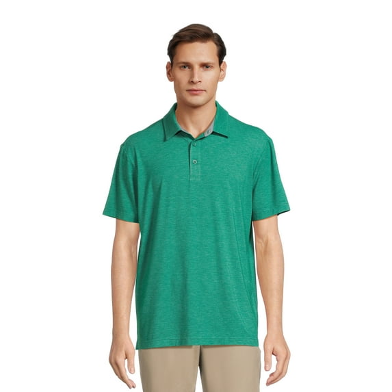 George Men’s & Big Men's Jersey Knit Polo Shirt with Short Sleeves, Sizes S-3XL
