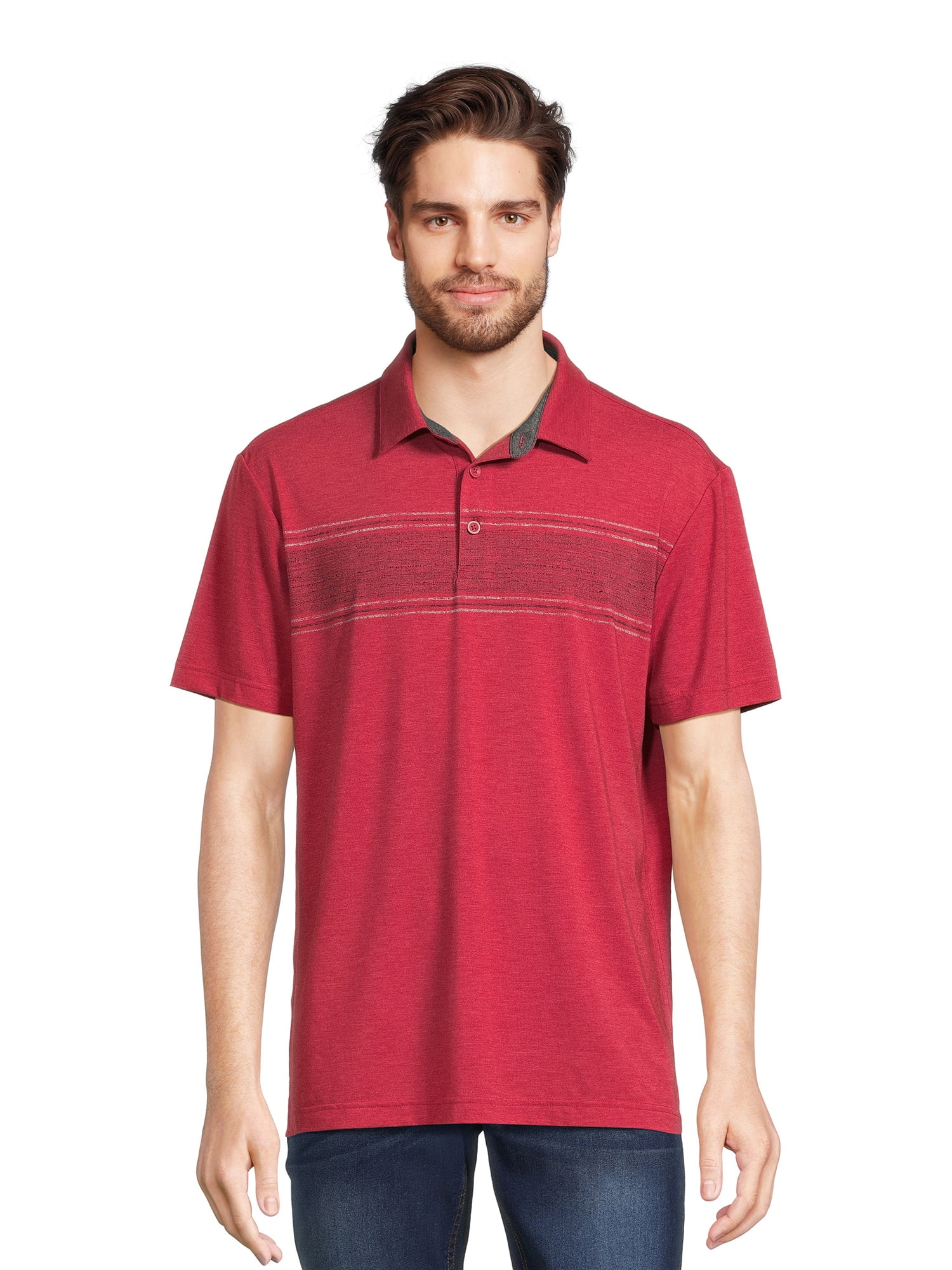Men’s & Big Men's Jersey Knit Polo Shirt with Short Sleeves, Sizes S3XL