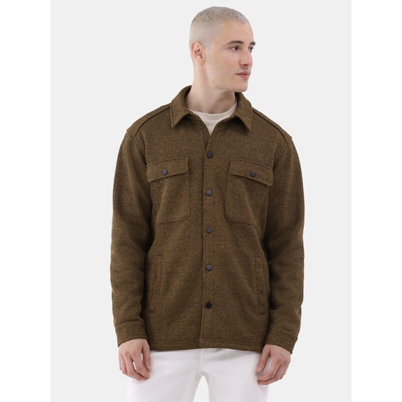George Men's & Big Men's Knit Fleece Shirt Jacket, Sizes S-3XL
