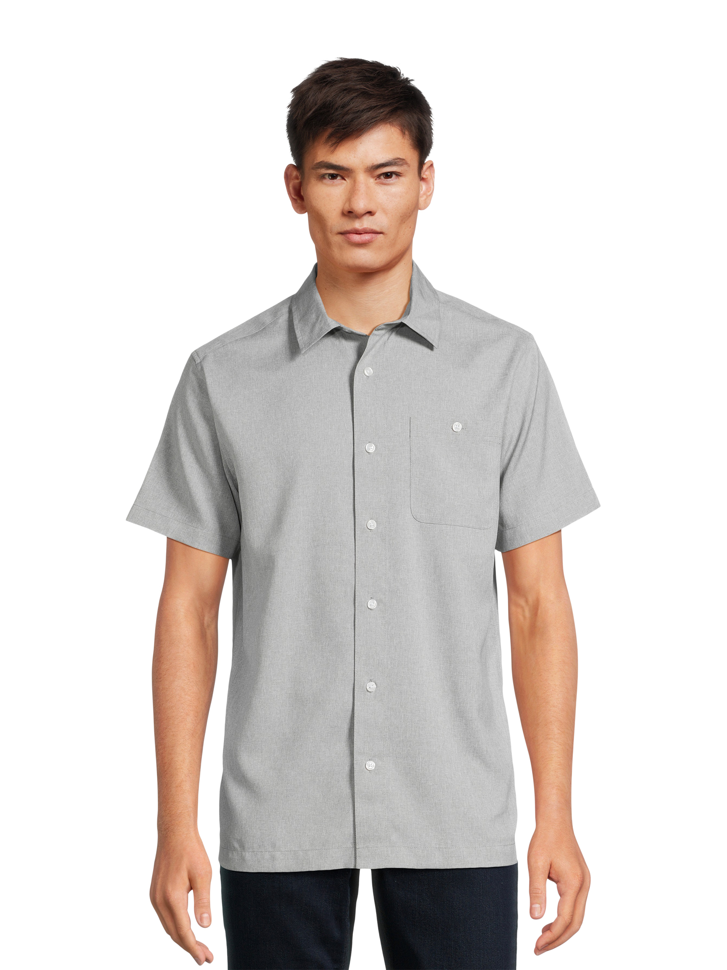 George Men's & Big Men's Lightwieght Button-Up Shirt with Short Sleeves ...