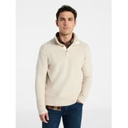 GEORGE Men's & Big Men's Button Mock Neck Sweater with Long Sleeves, Midweight, Sizes S-3XL