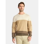 GEORGE Men's and Big Men's Colorblock Crewneck Sweater, Midweight, Sizes S-3XL