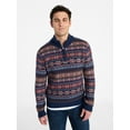 thumbnail image 1 of George Men's and Big Men's Fair Isle Quarter Zip Sweater with Long Sleeves, Midweight, Sizes XS-3XL, 1 of 5