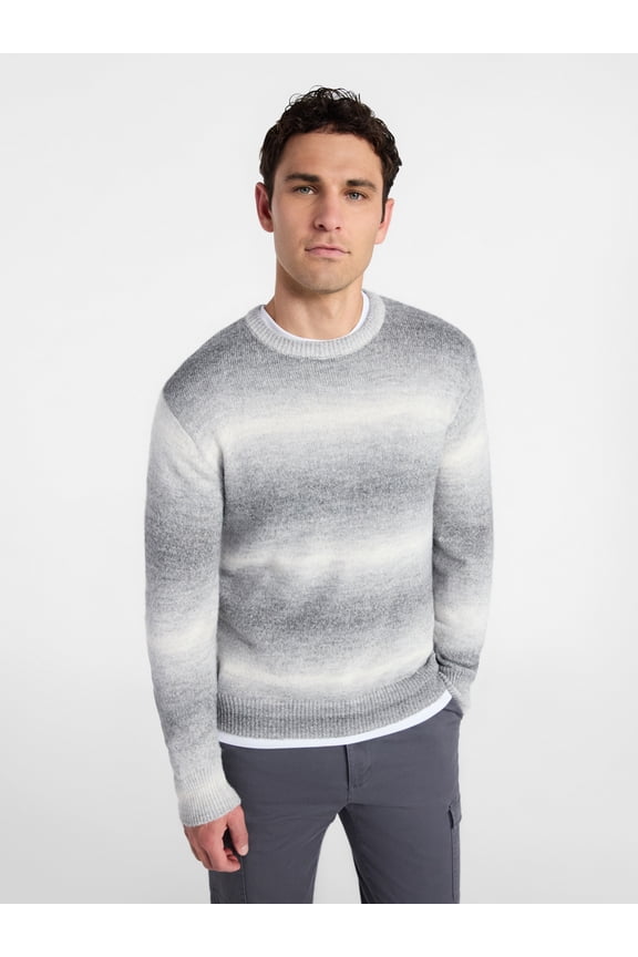 Men's and Big Men's Ombre Crewneck Sweater, Midweight, Sizes S-3XL