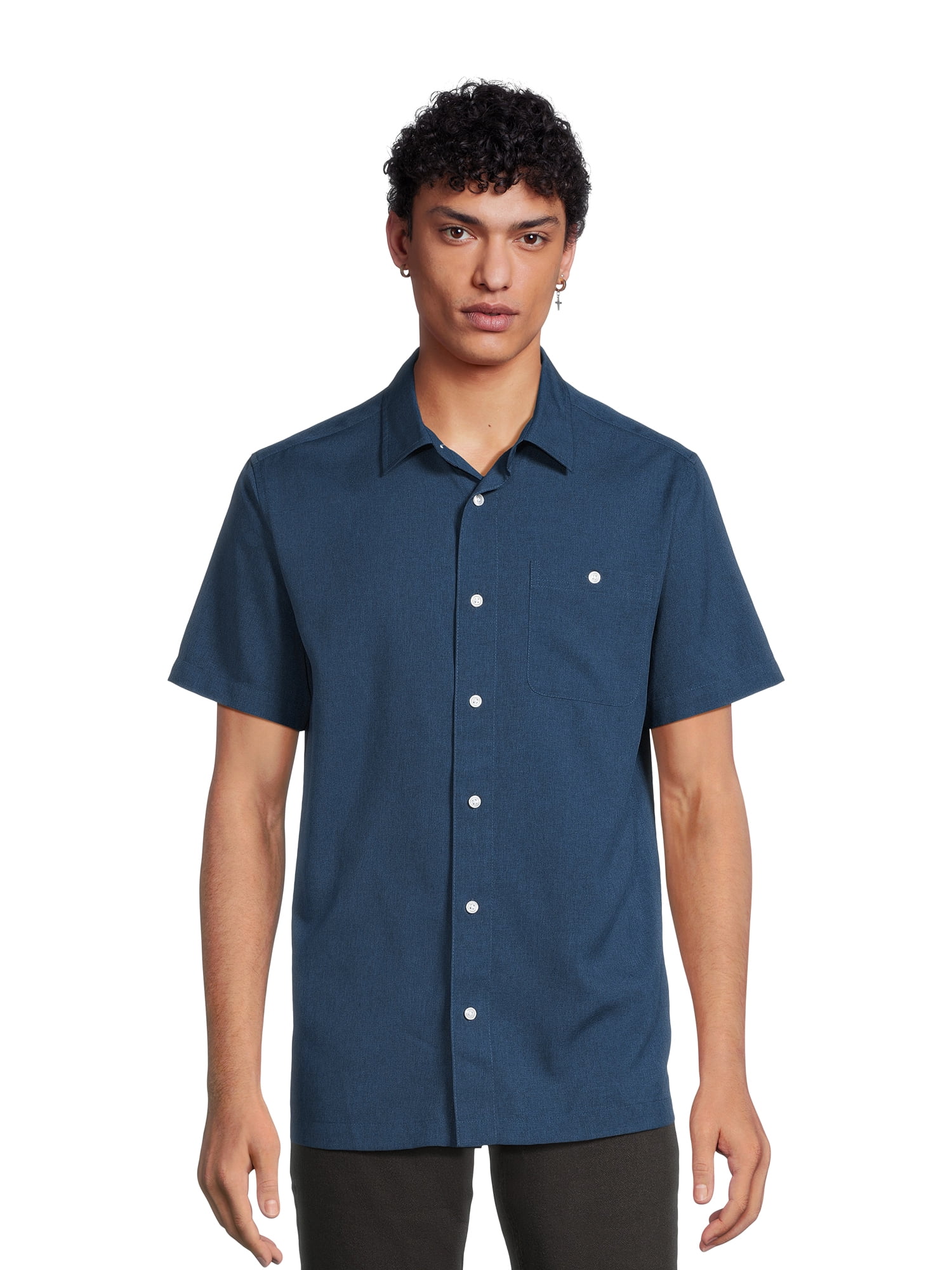 George Men s Big Men s Microfiber Button Up Shirt With Short Sleeves time-and-tru-women-s-and-plus-ribbed-x-back-top-swimsuit-walmart