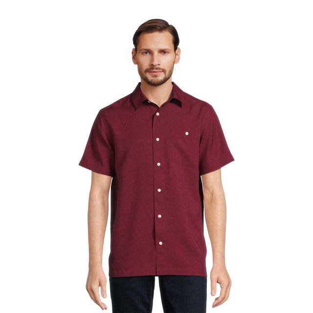 Men's & Big Men's Microfiber ButtonUp Shirt with Short Sleeves