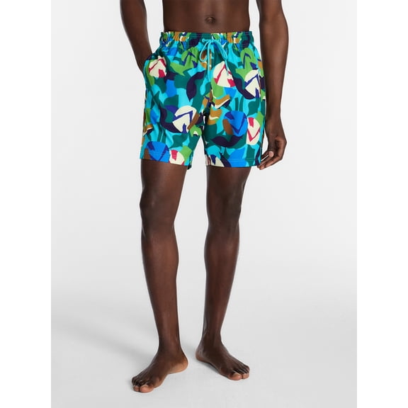 George Men's and Big Men's Novelty Swim Trunks with UPF 50+, 7" Inseam, Sizes S-3XL