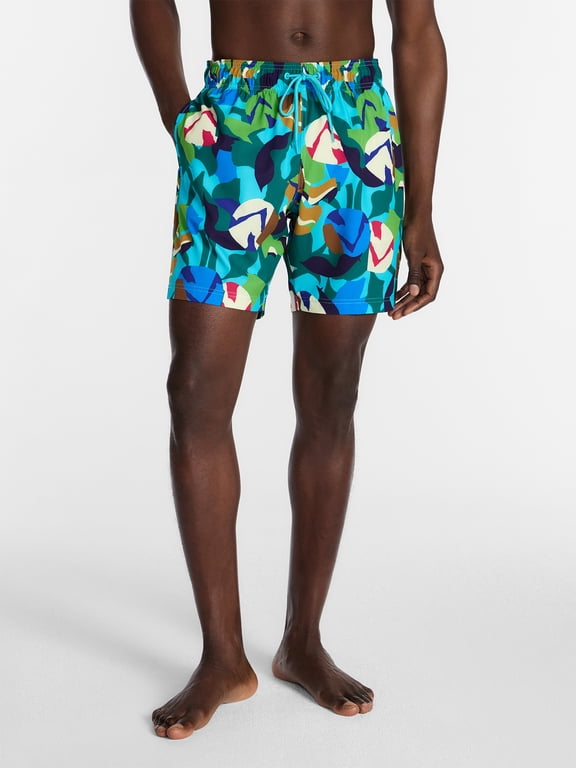 Men's and Big Men's Novelty Swim Trunks with UPF 50+, 7" Inseam, Sizes S-3XL