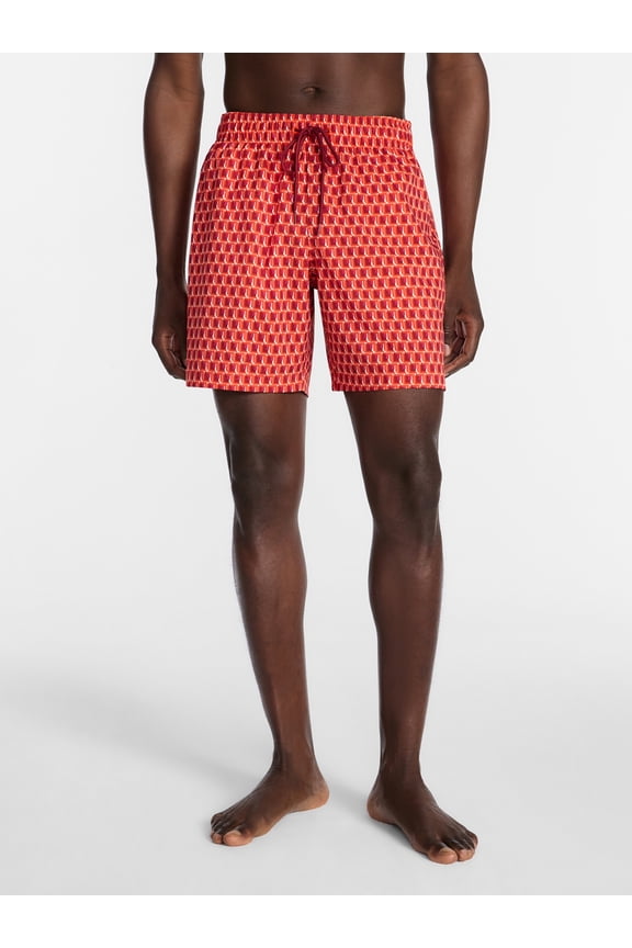 Men's and Big Men's Novelty Swim Trunks with UPF 50+, 7" Inseam, Sizes S-3XL