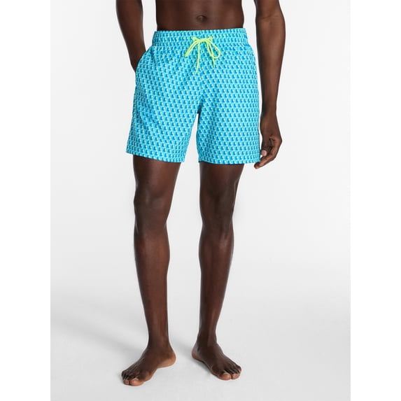 George Men's and Big Men's Novelty Swim Trunks with UPF 50+, 7" Inseam, Sizes S-3XL