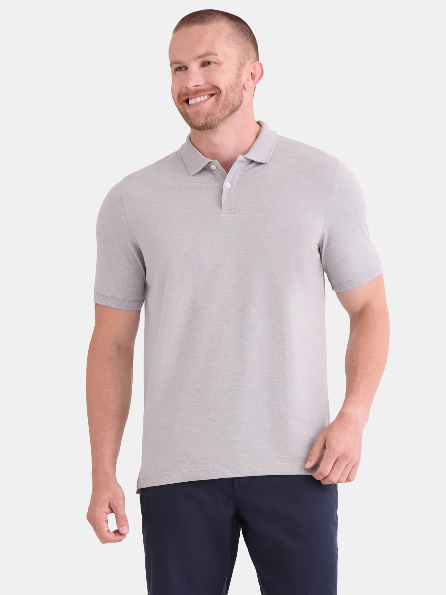 NO COFFEE POLO SHIRT サイズ M George Men's and Big Men's Pique Polo Shirt, Sizes S-3XL