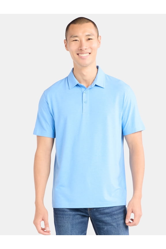 Men's & Big Men's Poly Polo with Short Sleeves, Sizes S-3XL