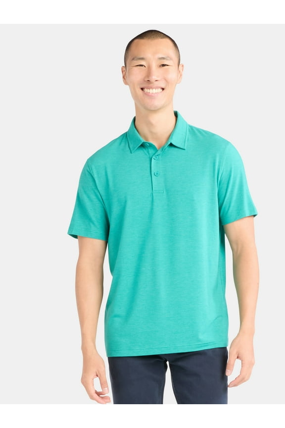 Men's & Big Men's Poly Polo with Short Sleeves, Sizes S-3XL