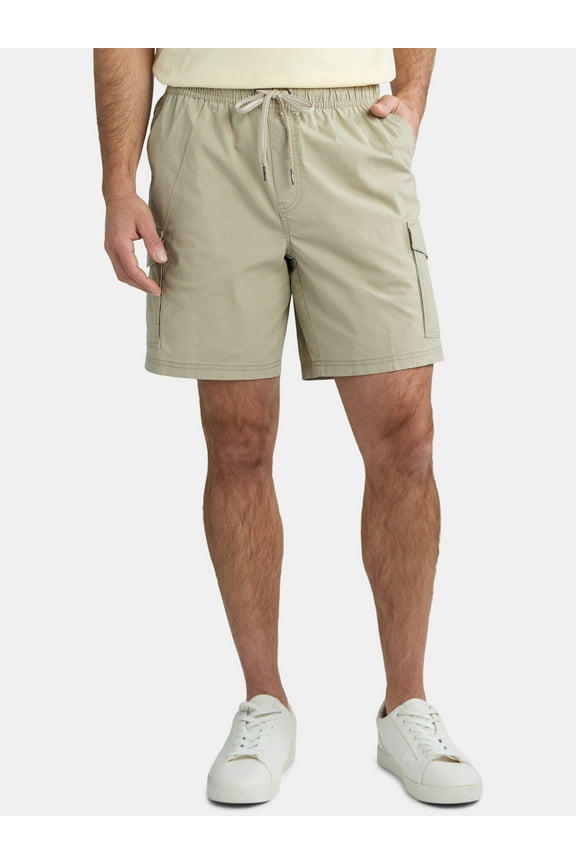Men's & Big Men's Pull-On Cargo Shorts, 8" Inseam, Sizes S-2XL