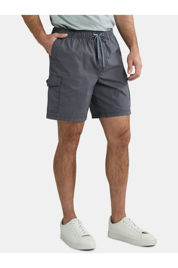 Men's & Big Men's Pull-On Cargo Shorts, 8" Inseam, Sizes S-2XL