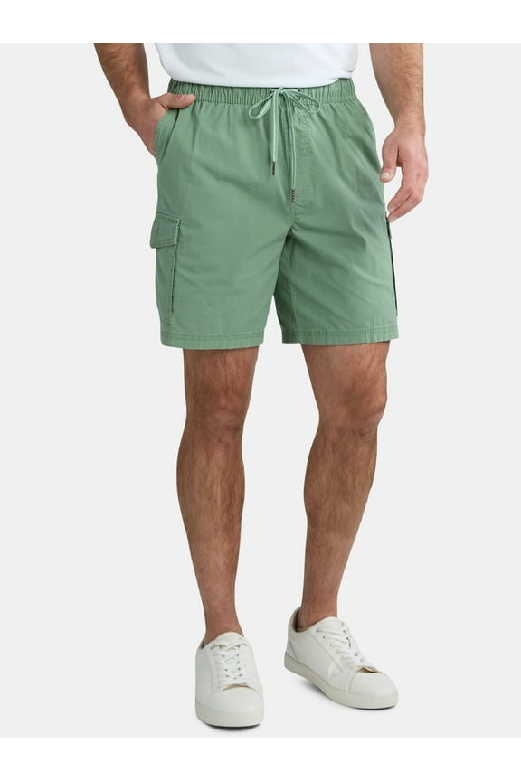 Men's & Big Men's Pull-On Cargo Shorts, 8" Inseam, Sizes S-2XL