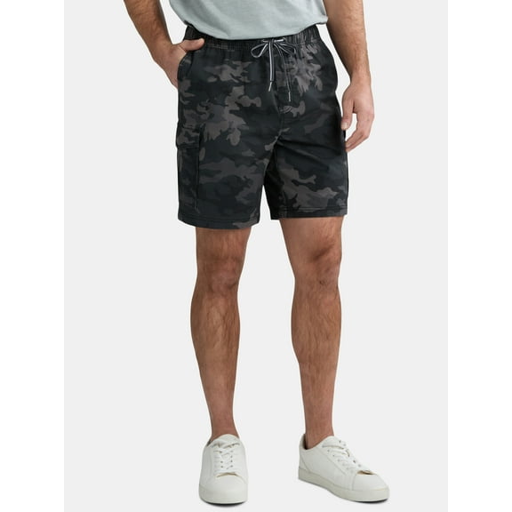 George Men's & Big Men's Pull-On Cargo Shorts, 8" Inseam, Sizes S-2XL