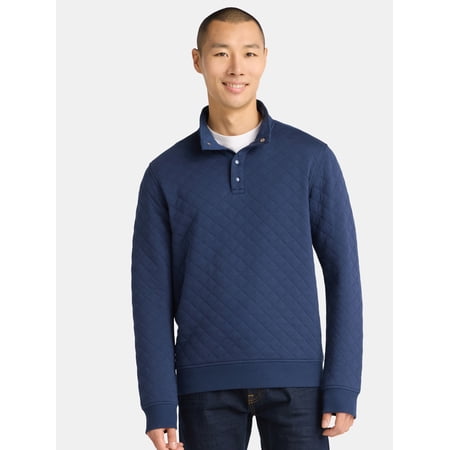 George Men's and Big Men's Quilted Snap Pullover Jacket, Sizes S-3XL