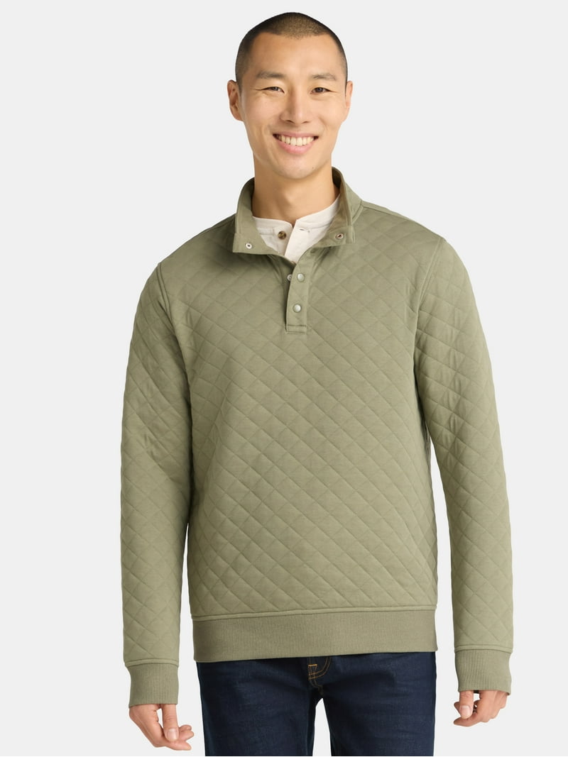 George Men's and Big Men's Quilted Snap Pullover Jacket, Sizes S