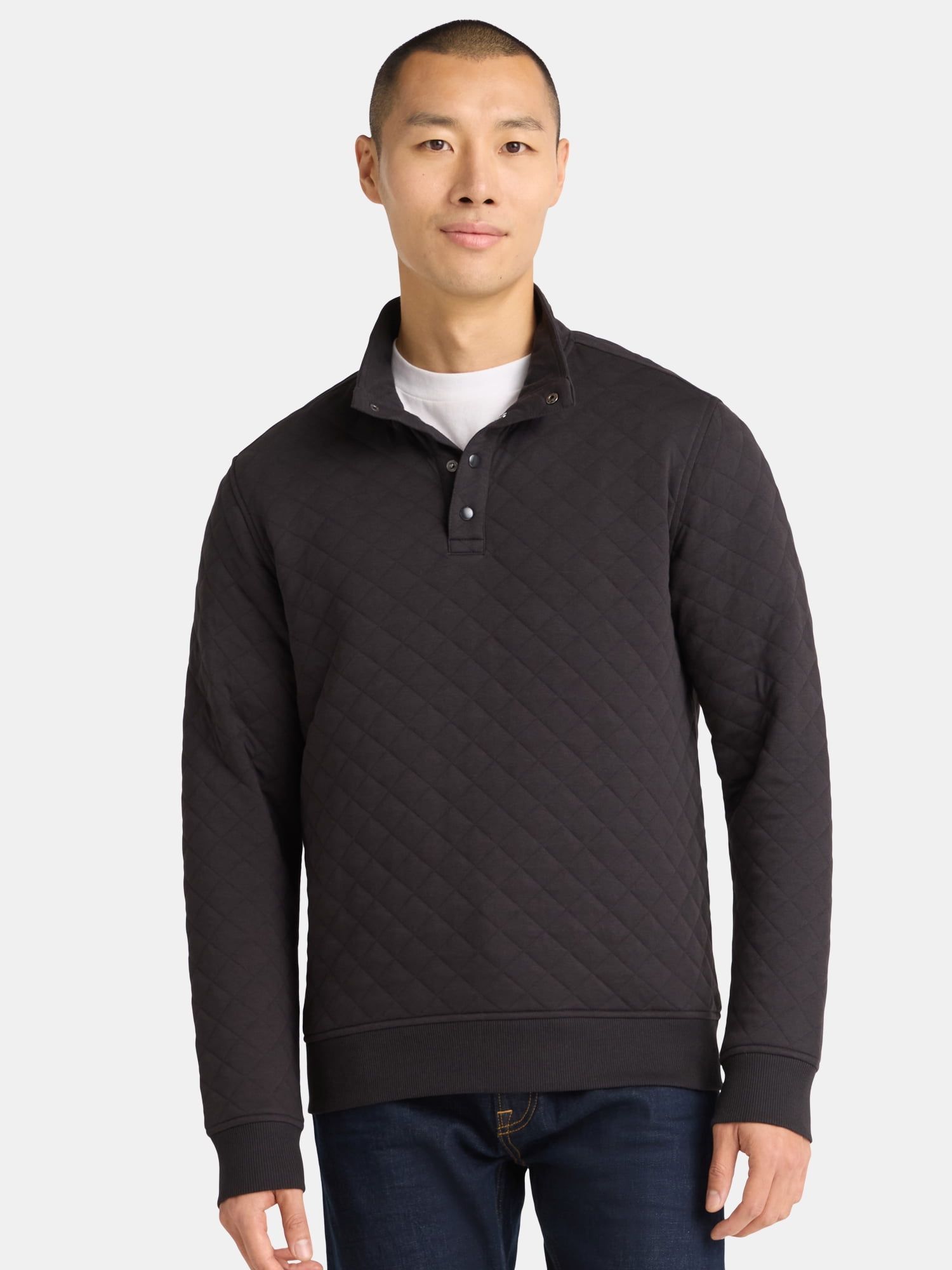 George Men's and Big Men's Quilted Snap Pullover Jacket, Sizes S-3XL