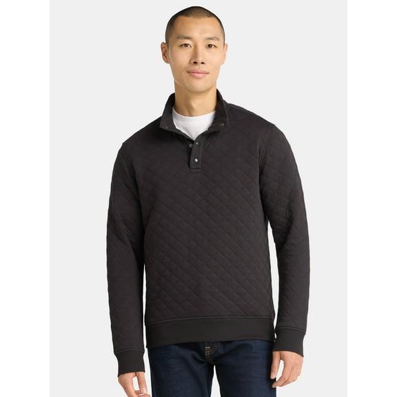 George Men's and Big Men's Quilted Snap Pullover Jacket, Sizes S-3XL
